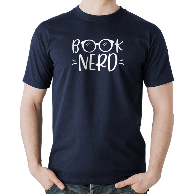 Camiseta Algodão Book Nerd - Marinho