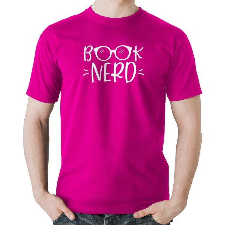 Camiseta Algodão Book Nerd - Rosa