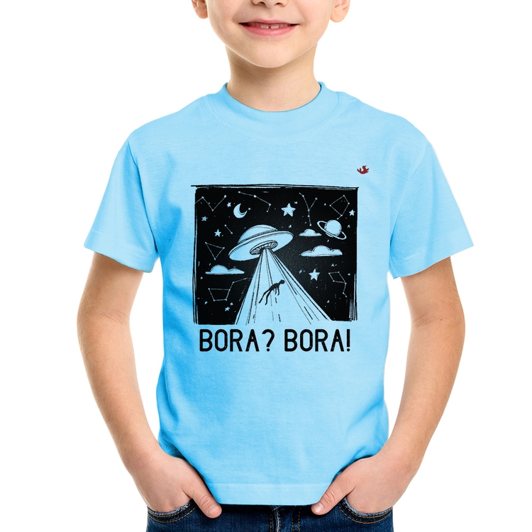 Camiseta Infantil Bora? Bora! - Azul Bebê