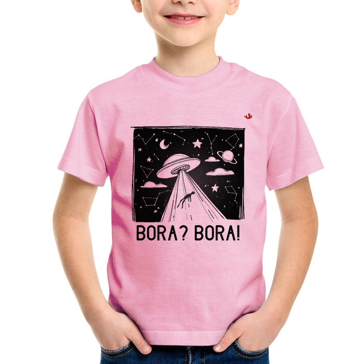 Camiseta Infantil Bora? Bora! - Rosa Bebê
