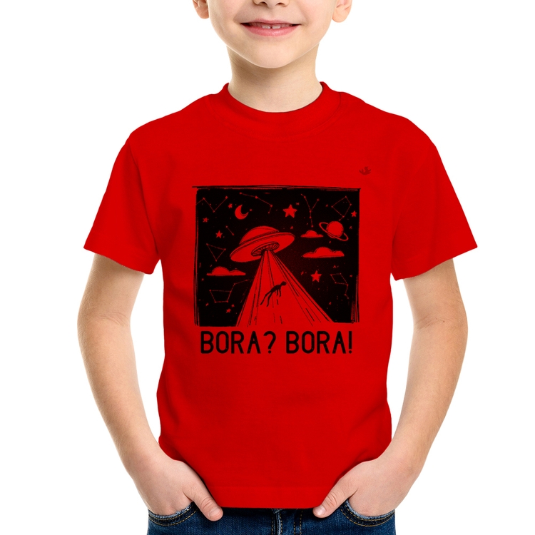 Camiseta Infantil Bora? Bora! - Vermelha