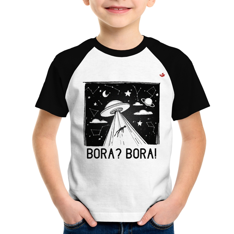 Camiseta Raglan Infantil Bora? Bora!