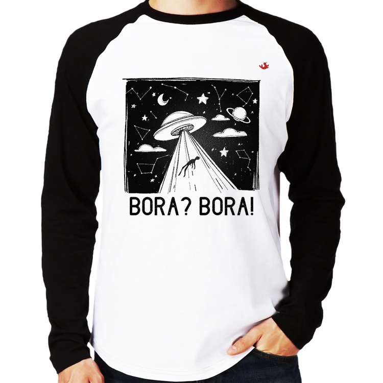 Camiseta Raglan Bora? Bora! Manga Longa