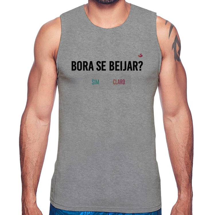 Regata Bora se beijar? Sim ou Claro - Cinza