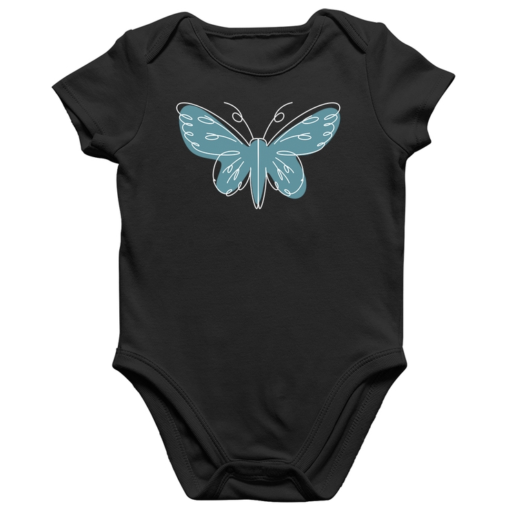 Body Bebê Algodão Borboleta Abstrata