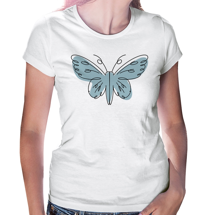 Baby Look Borboleta Abstrata