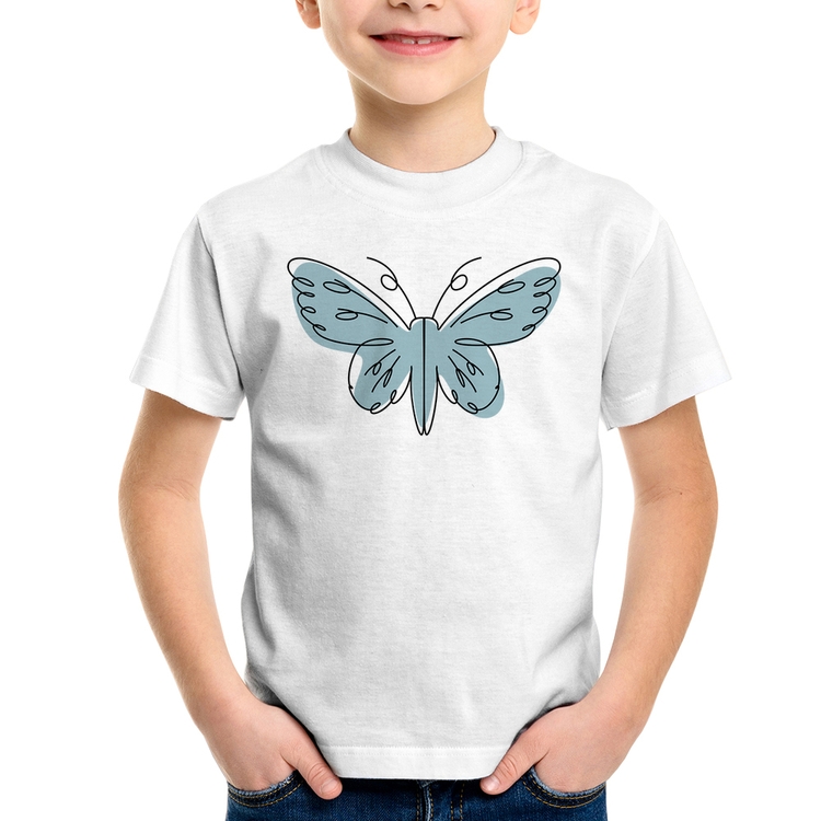 Camiseta Infantil Borboleta Abstrata