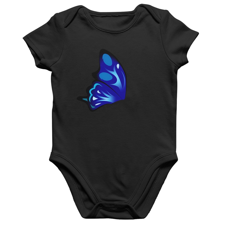 Body Bebê Algodão Borboleta Azul
