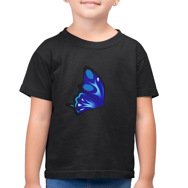 Camiseta Algodão Infantil Borboleta Azul
