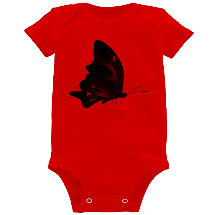 Body Bebê Borboleta Azul - Vermelho