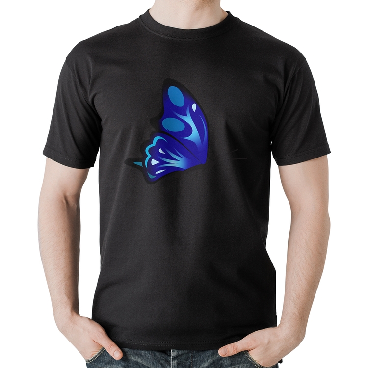 Camiseta Algodão Borboleta Azul