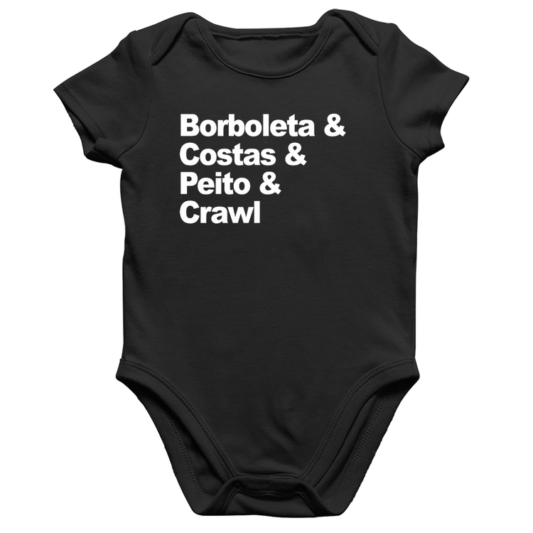 Body Bebê Algodão Borboleta & Costas & Peito & Crawl