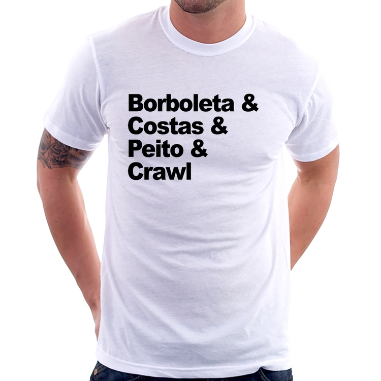 Camiseta Borboleta & Costas & Peito & Crawl