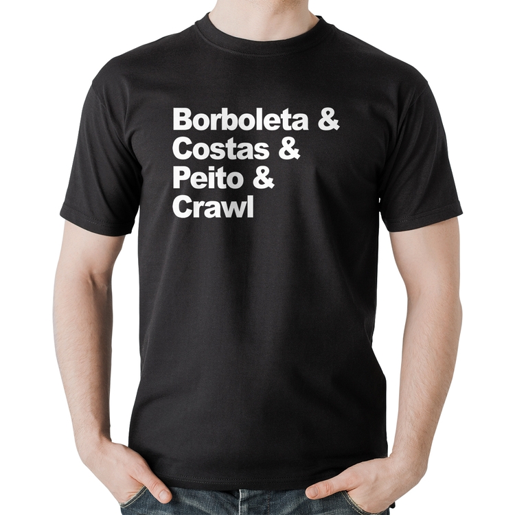 Camiseta Algodão Borboleta & Costas & Peito & Crawl