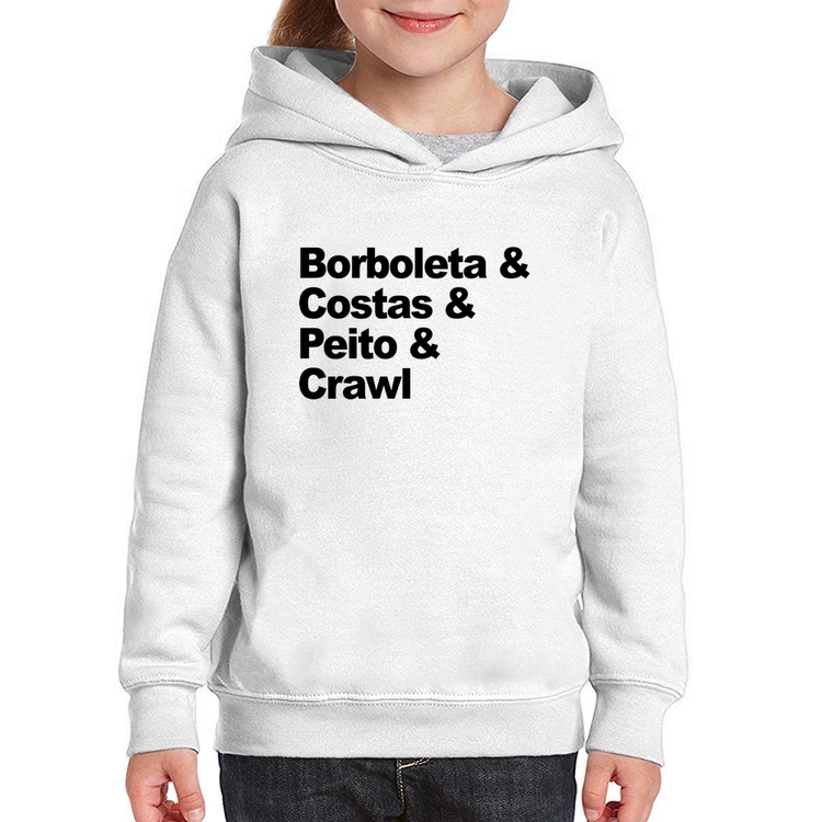 Moletom Infantil Borboleta & Costas & Peito & Crawl