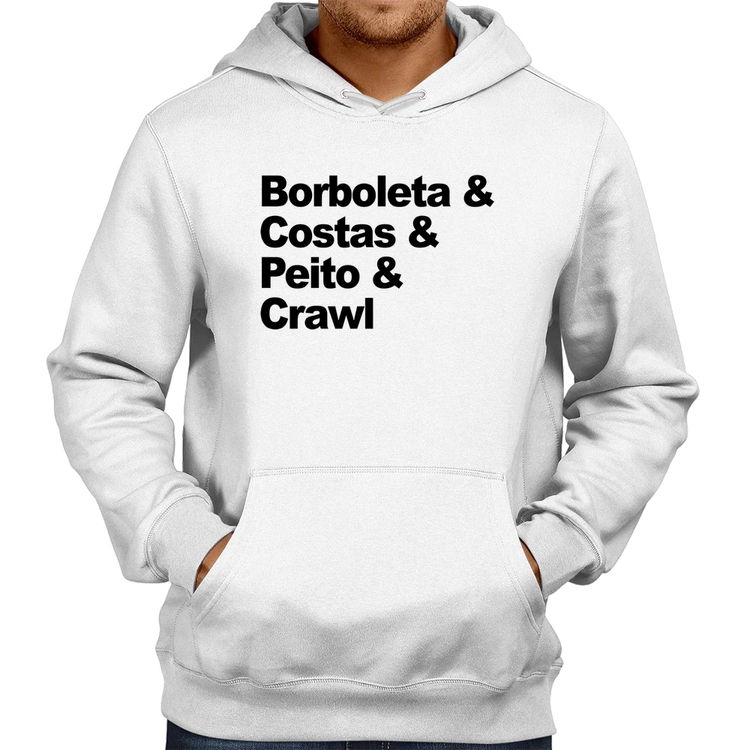 Moletom Borboleta & Costas & Peito & Crawl - Branco