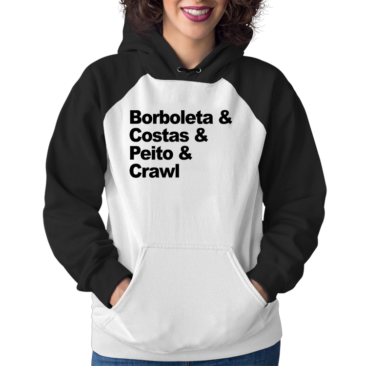 Moletom Feminino Borboleta & Costas & Peito & Crawl