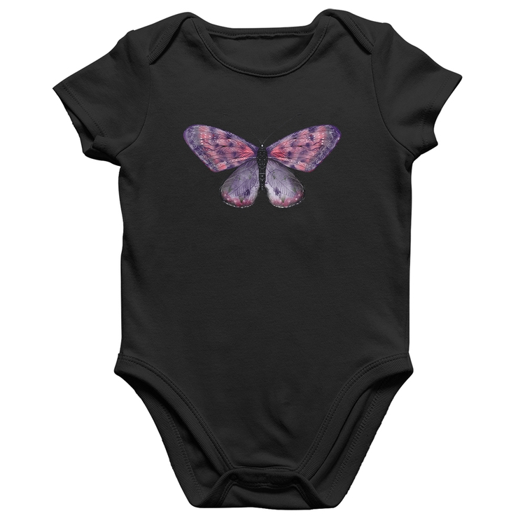 Body Bebê Algodão Borboleta Lilás