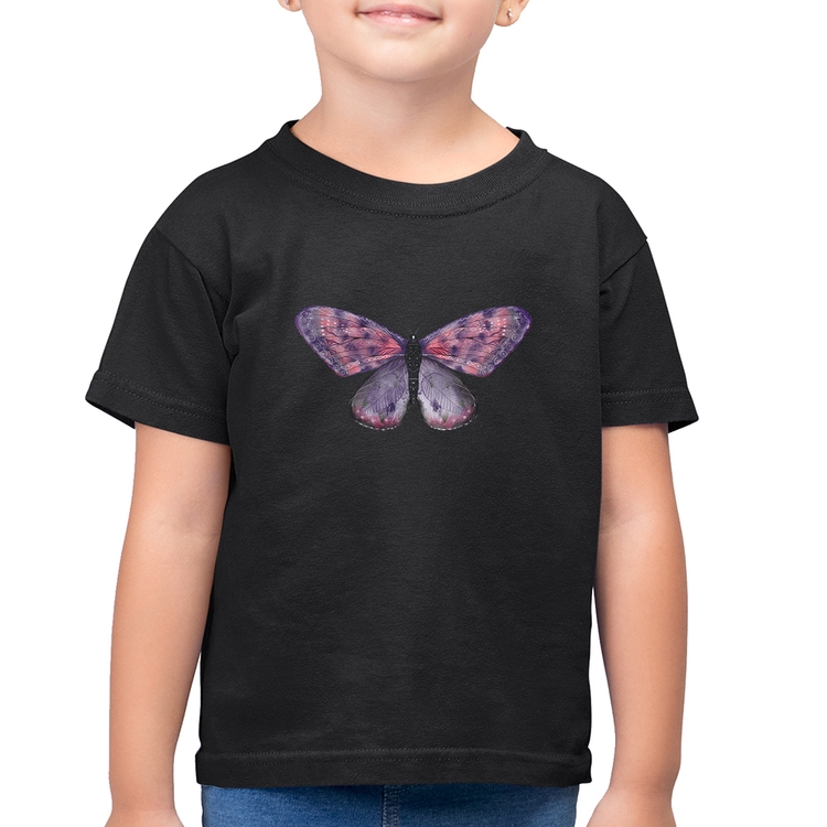 Camiseta Algodão Infantil Borboleta Lilás