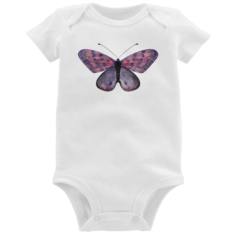 Body Bebê Borboleta Lilás