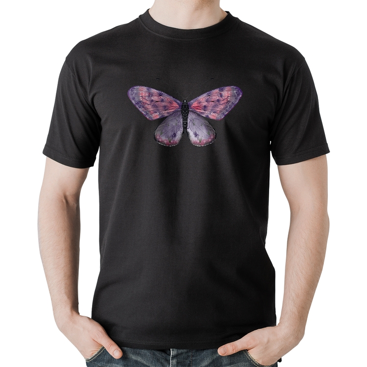 Camiseta Algodão Borboleta Lilás