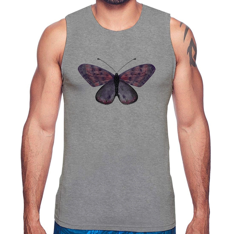 Regata Borboleta Lilás - Cinza