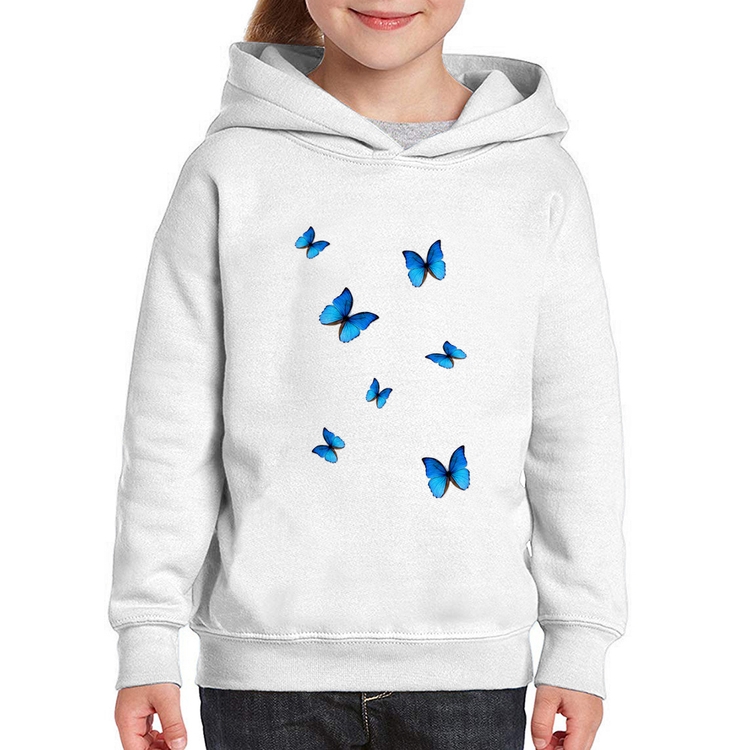 Moletom Infantil Borboletas Azuis