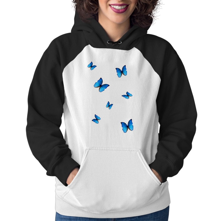 Moletom Feminino Borboletas Azuis