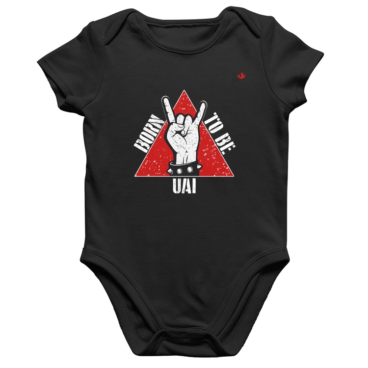 Body Bebê Algodão Born to be Uai Rock