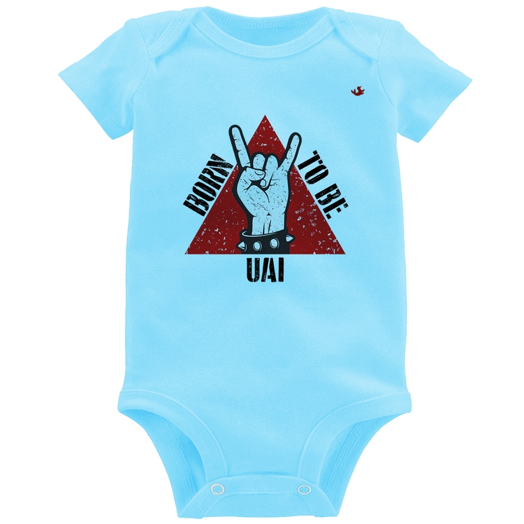 Body Bebê Born to be Uai Rock - Azul Bebê