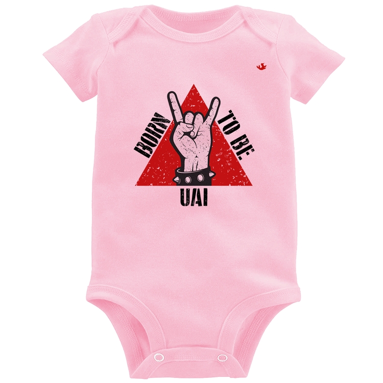 Body Bebê Born to be Uai Rock - Rosa Bebê