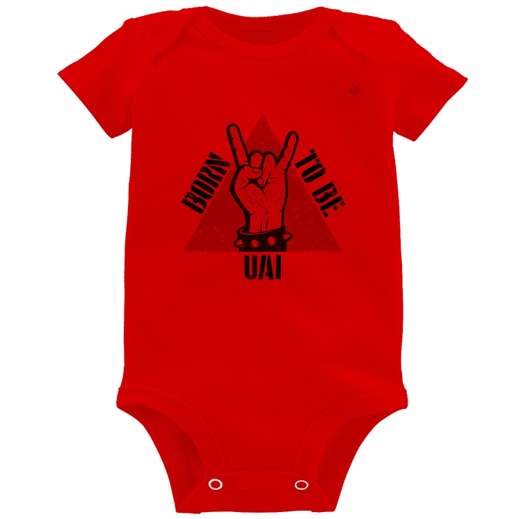 Body Bebê Born to be Uai Rock - Vermelho