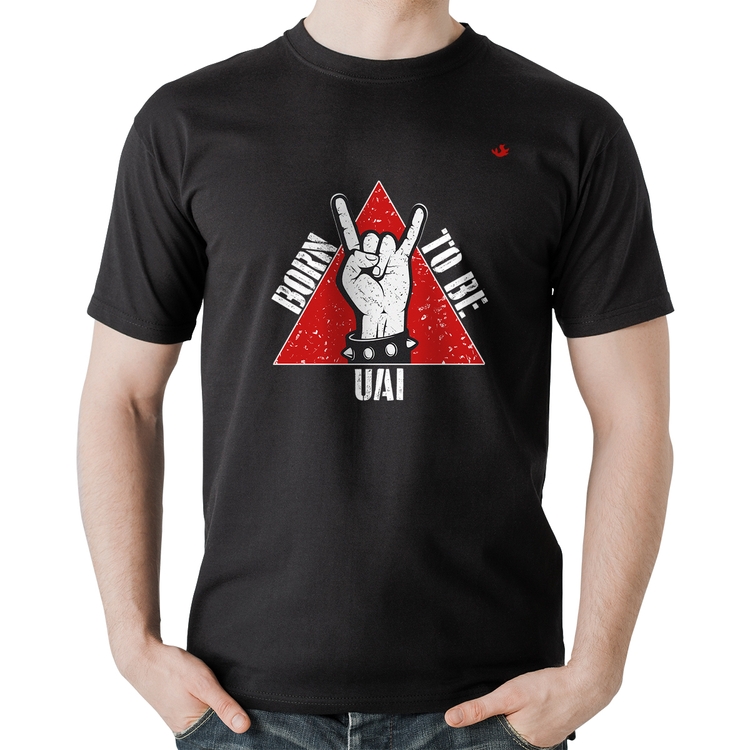 Camiseta Algodão Born to be Uai Rock