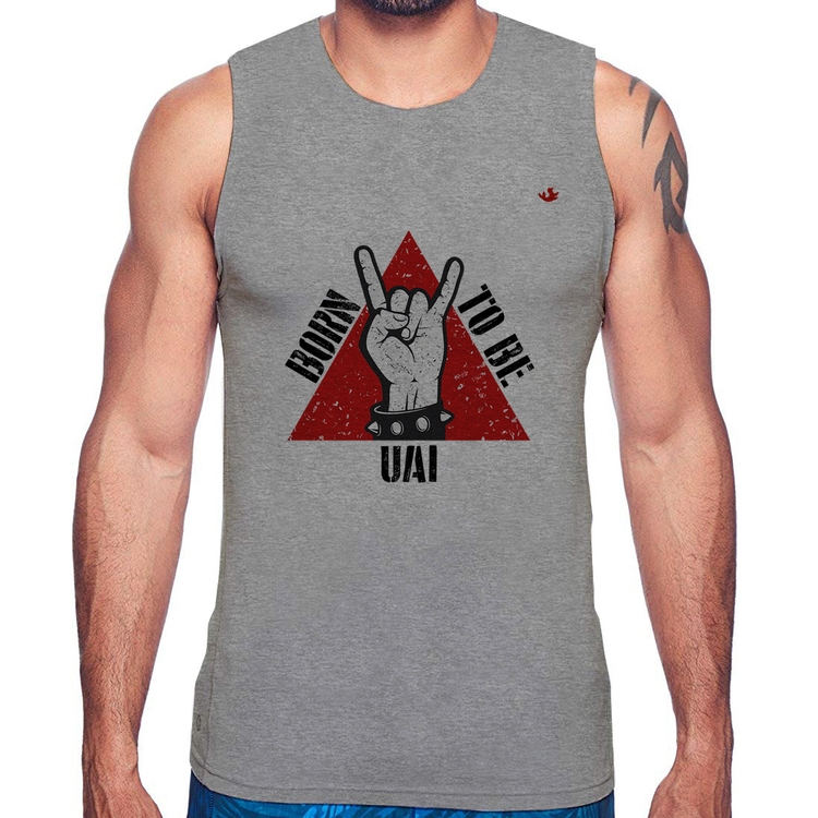 Regata Born to be Uai Rock - Cinza