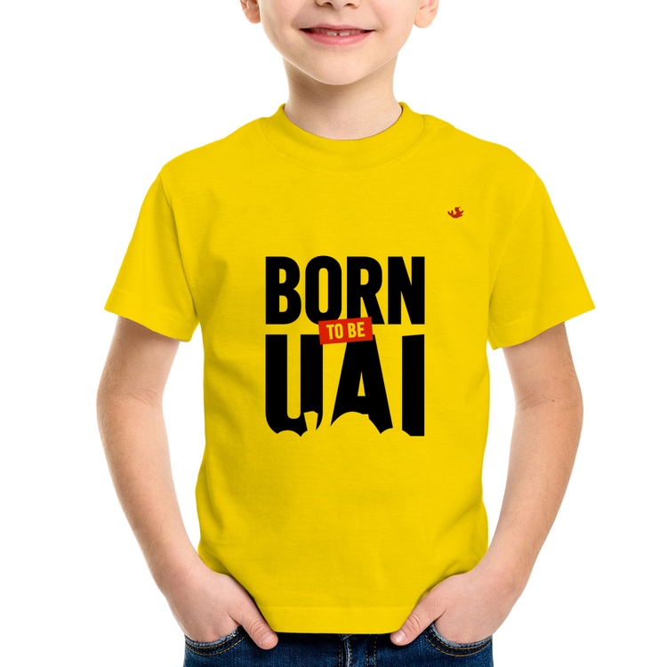 Camiseta Infantil Born to be uai - Amarela