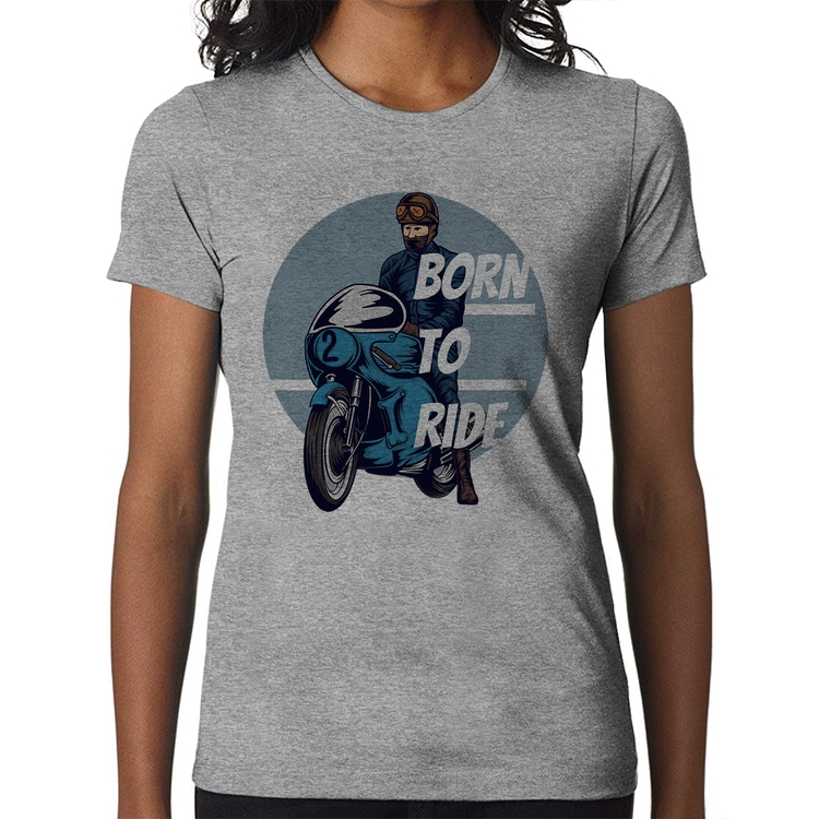 Baby Look Born To Ride - Cinza