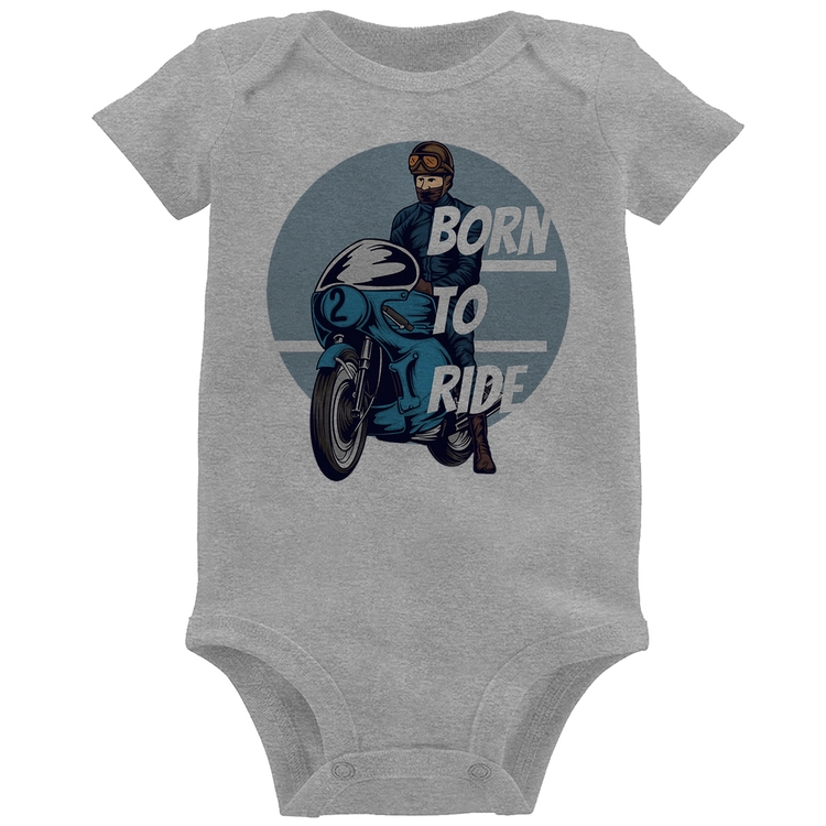 Body Bebê Born To Ride - Cinza