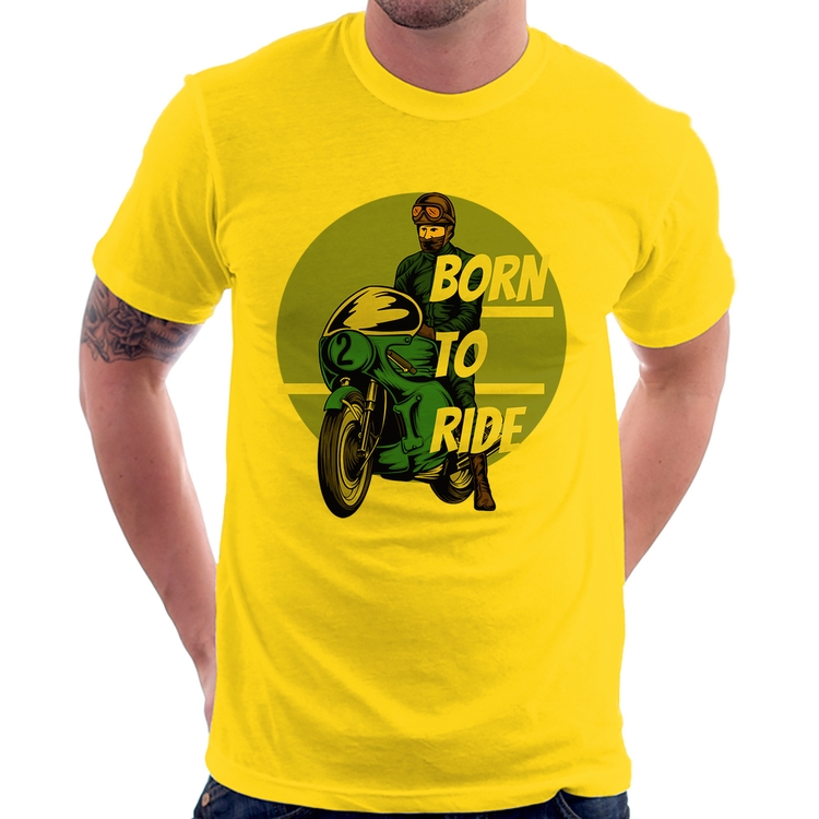 Camiseta Born To Ride - Amarela