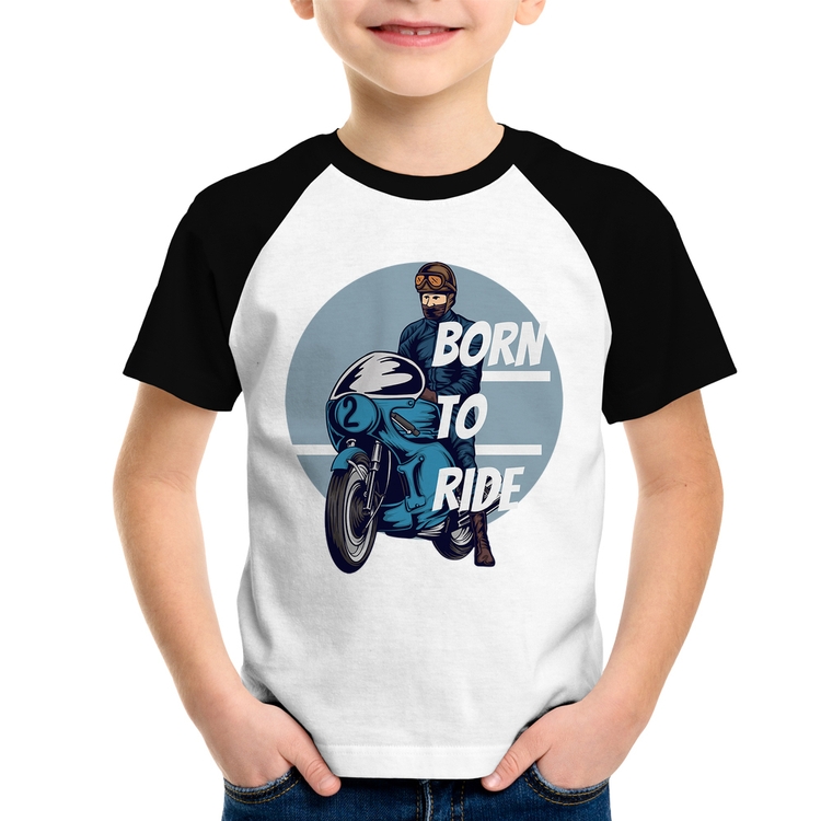 Camiseta Raglan Infantil Born To Ride