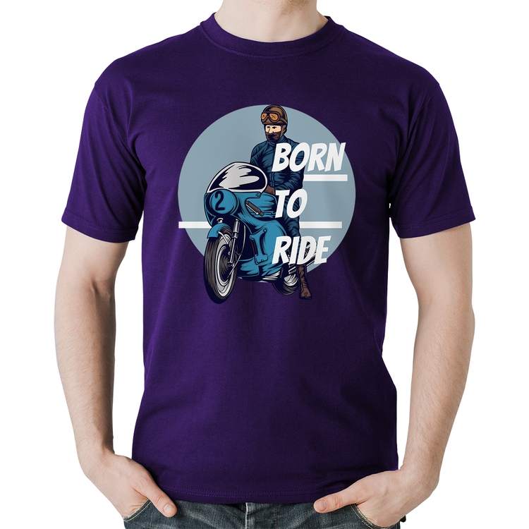 Camiseta Algodão Born To Ride - Roxa