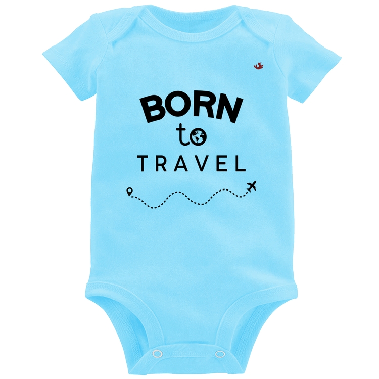 Body Bebê Born to travel - Azul Bebê