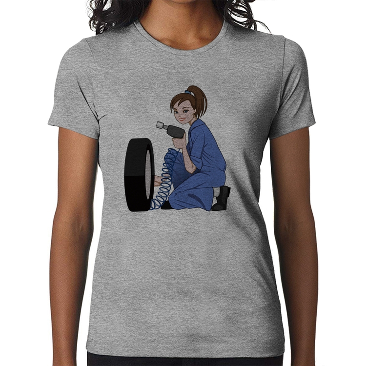 Baby Look Borracharia Girl - Cinza