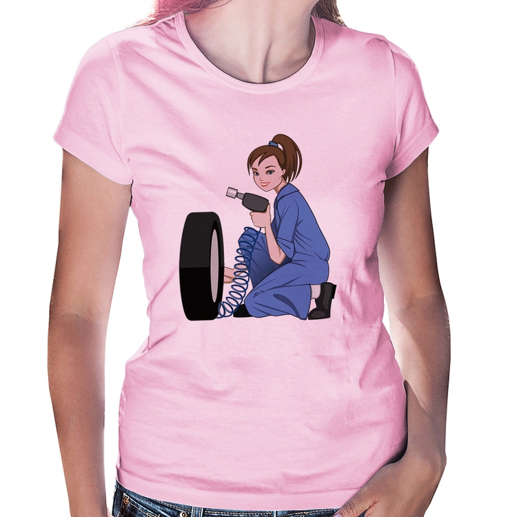 Baby Look Borracharia Girl - Rosa Bebê