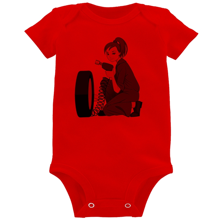 Body Bebê Borracharia Girl - Vermelho