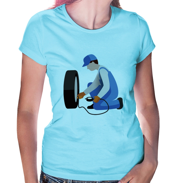 Baby Look Borracharia - Azul Bebê