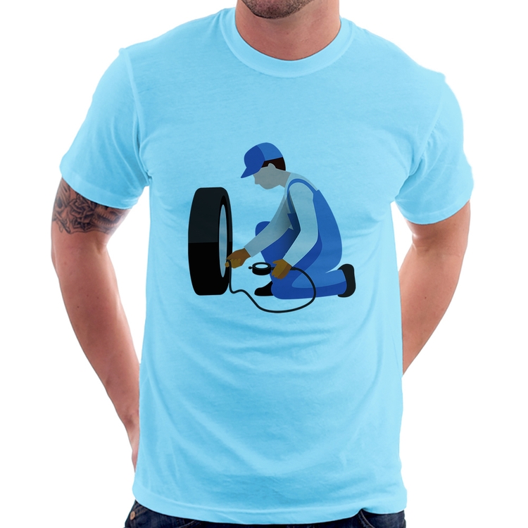 Camiseta Borracharia - Azul Bebê