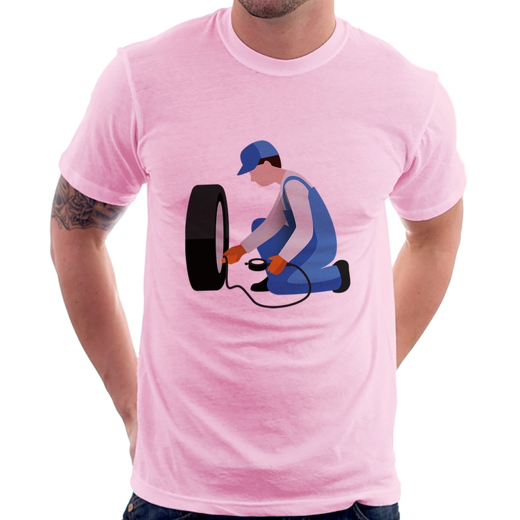 Camiseta Borracharia - Rosa Bebê