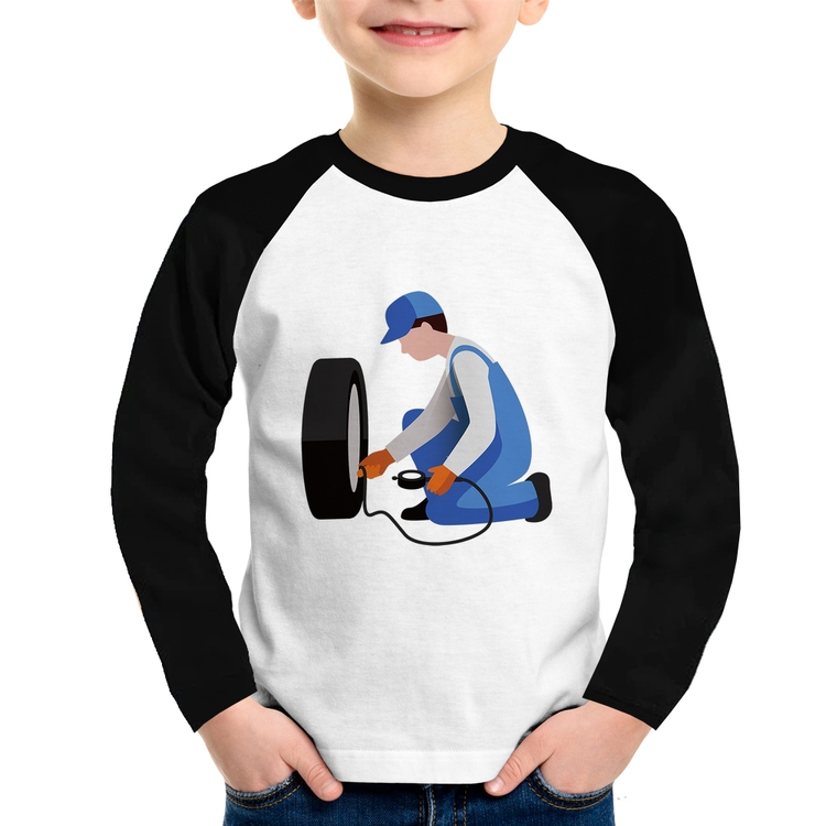 Camiseta Raglan Infantil Borracharia Manga Longa