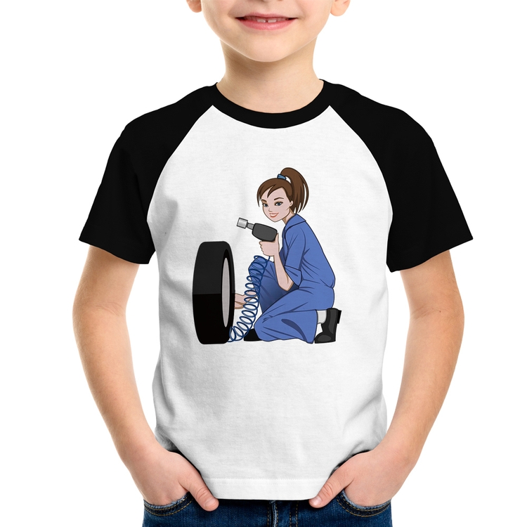 Camiseta Raglan Infantil Borracharia Girl