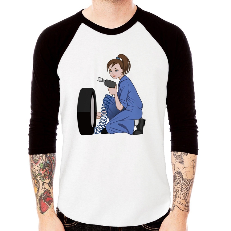 Camiseta Raglan Borracharia Girl Manga 3/4